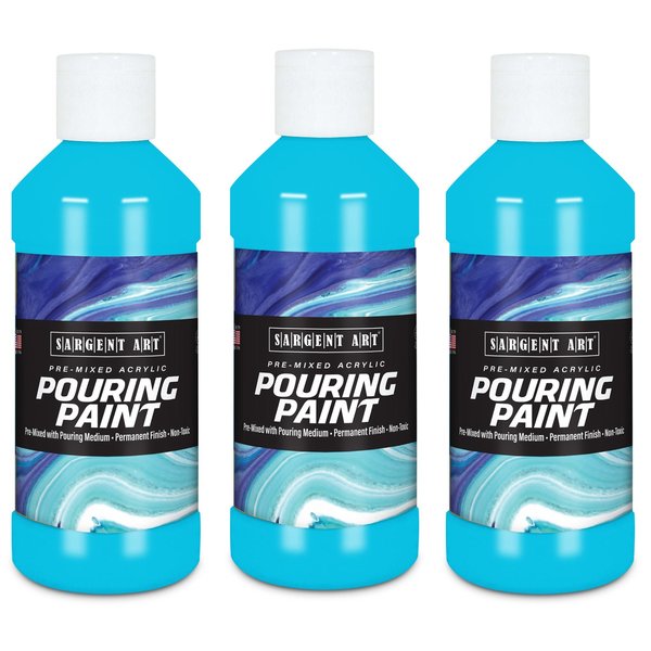 Sargent Art Acrylic Pouring Paint, 8 oz, Spectral Blue, 3PK 268454